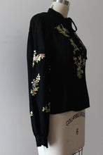 Load image into Gallery viewer, vintage 1930s black embroidered blouse