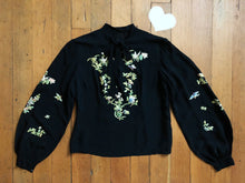 Load image into Gallery viewer, vintage 1930s black embroidered blouse