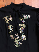 Load image into Gallery viewer, vintage 1930s black embroidered blouse