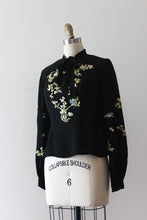 Load image into Gallery viewer, vintage 1930s black embroidered blouse