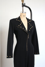 Load image into Gallery viewer, MARKED DOWN vintage 1990s black studded jumpsuit {M-L}