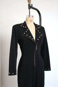 MARKED DOWN vintage 1990s black studded jumpsuit {M-L}