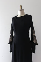 Load image into Gallery viewer, vintage 1930s art deco black dress