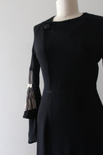 Load image into Gallery viewer, vintage 1930s art deco black dress