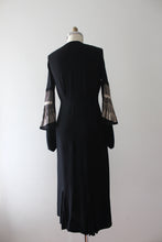 Load image into Gallery viewer, vintage 1930s art deco black dress