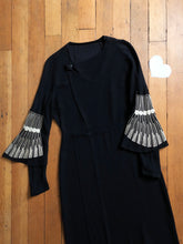 Load image into Gallery viewer, vintage 1930s art deco black dress