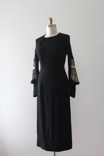 Load image into Gallery viewer, vintage 1930s art deco black dress