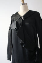 Load image into Gallery viewer, MARKED DOWN vintage 1920s black satin dress