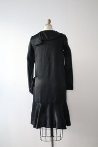MARKED DOWN vintage 1920s black satin dress