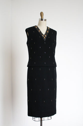 MARKED DOWN vintage 1960s beaded cocktail dress {m}