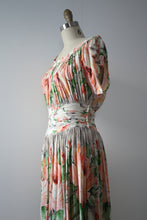 Load image into Gallery viewer, vintage 1940s rayon floral gown