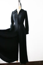 Load image into Gallery viewer, vintage 1970s black jumpsuit