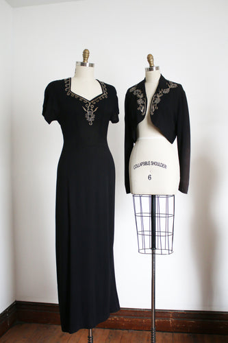 MARKED DOWN vintage 1940s evening dress set {m}