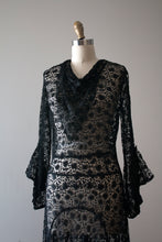Load image into Gallery viewer, vintage 1930s black lace dress