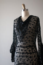 Load image into Gallery viewer, vintage 1930s black lace dress