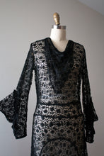 Load image into Gallery viewer, vintage 1930s black lace dress