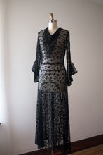 Load image into Gallery viewer, vintage 1930s black lace dress