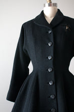Load image into Gallery viewer, vintage 1940s 50s black princess coat