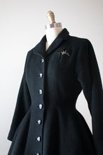 Load image into Gallery viewer, vintage 1940s 50s black princess coat