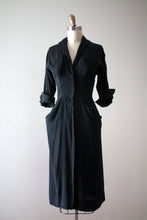 Load image into Gallery viewer, vintage 1940s Ceil Chapman black silk dress