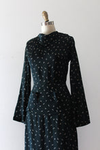 Load image into Gallery viewer, vintage 1930s black silk Deco dress