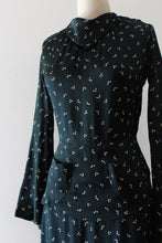 Load image into Gallery viewer, vintage 1930s black silk Deco dress