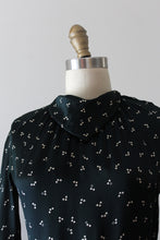Load image into Gallery viewer, vintage 1930s black silk Deco dress