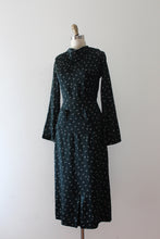 Load image into Gallery viewer, vintage 1930s black silk Deco dress