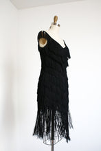 Load image into Gallery viewer, vintage 1970s black tassel flapper dress {xs}