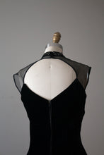 Load image into Gallery viewer, vintage 1950s black velvet Vixen dress