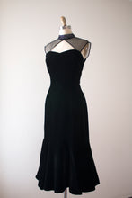 Load image into Gallery viewer, vintage 1950s black velvet Vixen dress