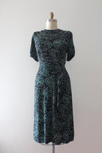 Load image into Gallery viewer, vintage 1940s novelty print rayon dress