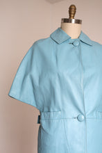 Load image into Gallery viewer, vintage 1960s blue leather jacket {s/m}