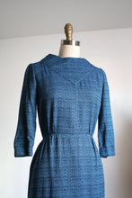 Load image into Gallery viewer, vintage 1950s blue dress {xs}