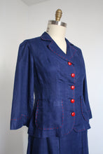 Load image into Gallery viewer, vintage 1940s blue skirt set {m}