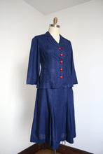 Load image into Gallery viewer, vintage 1940s blue skirt set {m}