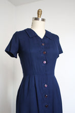 Load image into Gallery viewer, vintage 1950s blue dress {M/L}