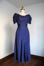 Load image into Gallery viewer, vintage 1930s blue gown {s/m}