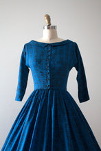 Load image into Gallery viewer, vintage 1950s LANZ blue wool dress