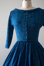 Load image into Gallery viewer, vintage 1950s LANZ blue wool dress
