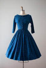 Load image into Gallery viewer, vintage 1950s LANZ blue wool dress