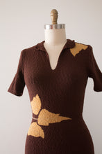 Load image into Gallery viewer, vintage 1950s novelty knit leaf dress