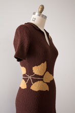 Load image into Gallery viewer, vintage 1950s novelty knit leaf dress