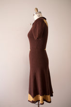 Load image into Gallery viewer, vintage 1950s novelty knit leaf dress