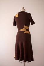 Load image into Gallery viewer, vintage 1950s novelty knit leaf dress