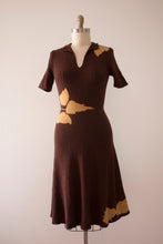 Load image into Gallery viewer, vintage 1950s novelty knit leaf dress