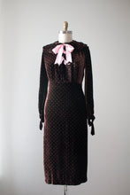 Load image into Gallery viewer, vintage 1930s silk velvet dress
