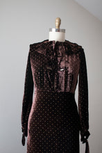 Load image into Gallery viewer, vintage 1930s silk velvet dress