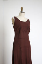 Load image into Gallery viewer, MARKED DOWN vintage 1930s brown evening dress