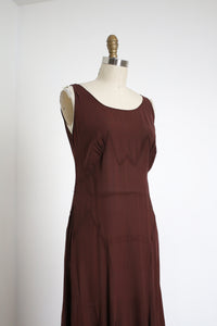 MARKED DOWN vintage 1930s brown evening dress